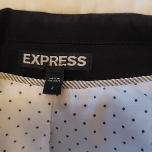 Express Black Blazer With Polkadot Lining